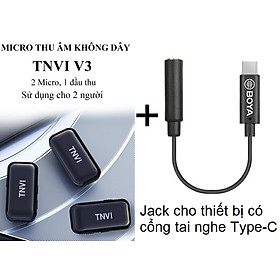 Mua Micro thu âm cài áo không dây TNVI V3 cho 2 người Hãng Chính Hãng