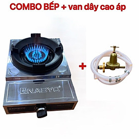 COMBO bếp khè gas bán công nghiệp NASYO NS7B+van dây cao áp cao cấp