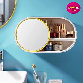 Mua Tủ treo tường đựng mĩ phẩm chống nước 3 chiều có gắn gương kiêm cửa trượt sang 2 bên tiện dụng