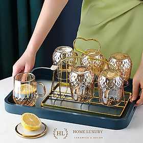 Mua Bình nước thủy tinh Borosilicate Vàng Hoàng Kim 2 Lít | Bình thủy tinh vàng cao cấp chống sock nhiệt dung tích 2000ml