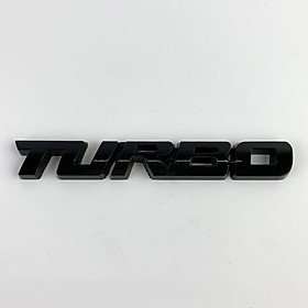 Tem chữ kim loại TURBO nổi cá tính trang trí xe hơi ( Màu đen)
