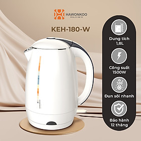 Ấm siêu tốc HAWONKOO KEH-180-W 1,8 Lít 1500W Trắng Hàng Chính Hãng Bảo Hành 12 Tháng - Thương Hiệu Hàn Quốc