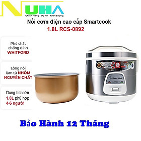 Mua  Hàng chính hãng Nồi cơm điện nắp gài 1.8L Smartcook thương hiệu của tập đoàn Elmich RCS-0892  màu ngẫu nhiên