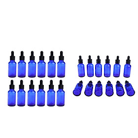 24 Pieces Empty Essential Oils Dropper Bottles Aromatherapy for 30ml Blue