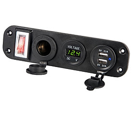 12V/24V Car  Panel Red LED Voltmeter   Adapter