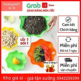 Đĩa tròn hoa nhựa phíp hàng đẹp – Đĩa nhựa đựng đồ ăn tiện lợi, nhỏ gọn tiện lợi