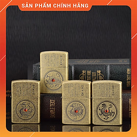 Mua Set 4 Chiếc Hột Quẹt Bật Lửa Xăng Đá Zorro Z151 Khắc Họa Tiết Tứ Đại Thần Thú Dũng Mãnh Đính Ngọc Đỏ May Mắn - Nhiều Màu