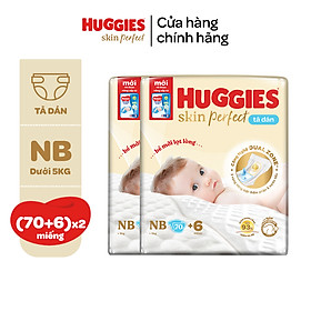 [Tặng thêm miếng] Combo 2 Tã dán sơ sinh Tràm Trà Tự Nhiên Huggies NB40/NB70/S54/S80