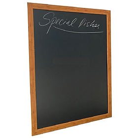 Bảng đen menu viết phấn khung gỗ nâu treo tường 60x80cm