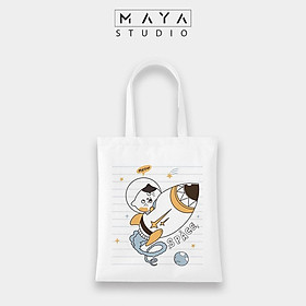 Túi Tote VUÔNG MAYA vải Canvas uzzang SPACE phong cách trẻ trung hiện đại phù hợp mọi lứa tuổi