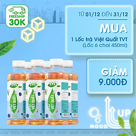 [Lốc 06 chai 450ml] Trà Việt Quất TVT tinh chất Việt Quất và Trà xanh, chống oxy hóa, thanh nhiệt giải phóng độc tố cơ thể 