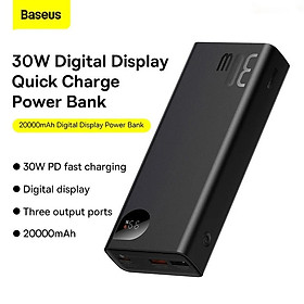 Mua Pin Dự Phòng Sạc Nhanh Baseus Adaman Metal Digital Display 20000mAh 30W ( Kèm Cáp C to C 60W/50cm   PD/ QC Quick Charge Power Bank )-HÀNG CHÍNH HÃNG