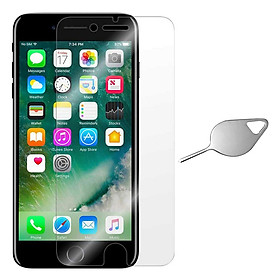 Bộ Kính Cường Lực Dẻo Nano Cho iPhone 7/ 8 (Trong Suốt) Và Cây Lấy Sim Hình Giọt Nước - Hàng Chính Hãng