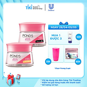 Bộ Đôi Kem Dưỡng Da Ngày Và Đêm Trắng Hồng Rạng Rỡ Pond's White Beauty (50g)