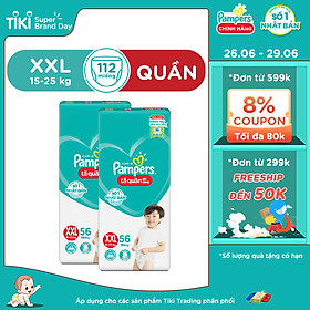Combo 2 Tã Quần Pampers Giữ Dáng Mới Gói Cực Đại M74/L68/XL62/XXL56 - XXL112