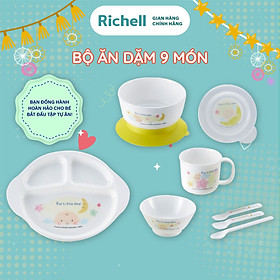 Bộ ăn dặm 9 món có đế chống đổ Richell Nhật Bản | Baby