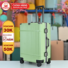 Vali khung nhôm khóa sập size 20/24, bịt 4 góc kim loại KS-051