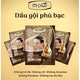 [Đủ Màu] Dầu Gội Nhuộm Tóc  Đen & Nâu, Phủ Bạc 100% Thảo Dược Siêu Dưỡng M.PROS 25ml