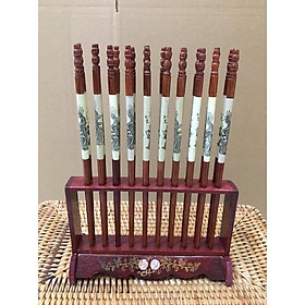 Mua Bộ 10 đôi đũa thờ bằng gỗ đũa thờ cao cấp  đũa thờ khảm rồng bằng gỗ hương  đũa thờ đẹp