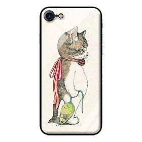 Ốp lưng kính cường lực cho iPhone 7 Mèo Và Chuột - Hàng chính hãng