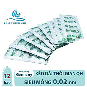 Bộ 12 cái bao cao su Tâm Thiện Chí Guardian mỏng trơn dùng gia đình