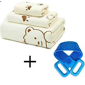 Mua Set 3 khăn tắm + 3 cọ lưng silicon