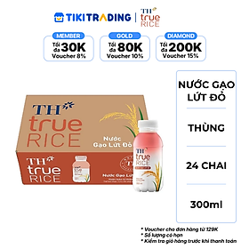 Thùng 24 chai Nước Gạo Lứt Đỏ TH true RICE 300ml