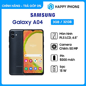 Hình ảnh Điện Thoại Samsung Galaxy A04 (3GB/32GB) - Hàng Chính Hãng - Đã kích hoạt bảo hành điện tử