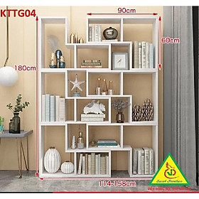 Kệ sách để sàn, kệ sách tự đứng, kệ trang trí KTTG04 ( Bộ gồm 6 kệ L) - Nội thất lắp ráp Viendong Adv