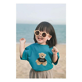Áo cộc tay In Hình Gấu Bông nghộ nghĩnh cho bé trai và bé gái 8-18Kg