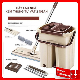 Bộ Cây Lau Nhà Tự Vắt Xoay 360, Chổi Lau Nhà Thông Minh, Xô Thùng Lau Nhà Vắt Tiện Lợi - Thết Bị Vệ Sinh Nhà Cửa Cao Cấp - Loại Tốt