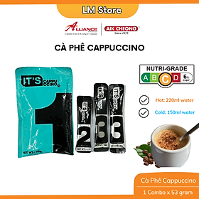 [Quà Tặng] Cà Phê Cappuccino Tự Pha Ly Tiện Dụng Aik Cheong Kèm Bột Rắc Cacao - It's Cappuccino Cup - Nhập Khẩu Malaysia