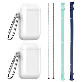 Ống Hút Silicone Có Thể Gập Lại Và Bàn Chải Làm Sạch (2 Cái)