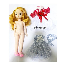 búp bê 30 cm BJD - combo 1 búp bê và 2 áo ngẫu nhiên