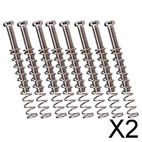 2xHumbucker Double Coil Pickup Frame Screws Springs for Electric Guitar Silver