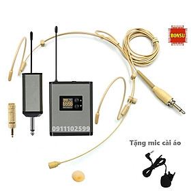 Mua Micro không dây đeo tai hạt gạo màu da dùng pin sạc  sóng UHF