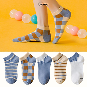 Combo 5 Đôi Tất Vớ Nữ Cổ Ngắn Vintage Sử Dụng Cả Tuần - CB074