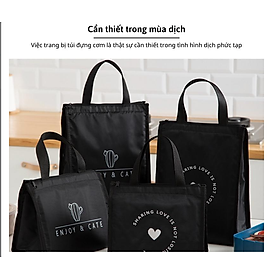 Mua Túi đựng cơm giữ nhiệt văn phòng Black MQ01 vải Oxford  đựng đồ ăn  thực phẩm  chống thấm  làm quà tặng