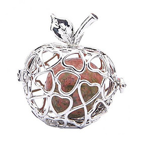 2xFruit Apple Shape Bead Cage Locket Pendant DIY Necklace Bracelet Green 2