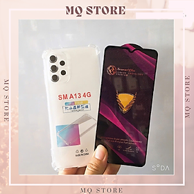 Ốp lưng và cường lực cho Samsung Galaxy A13 4G,5G - Loại trong suốt chống sốc 4 góc ( hàng chính hãng)