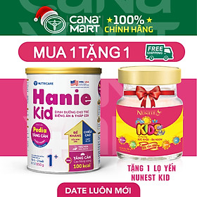 Sữa bột tốt cho bé Nutricare Hanie Kid 1+ dinh dưỡng cho trẻ biếng ăn, suy dinh dưỡng (850g)
