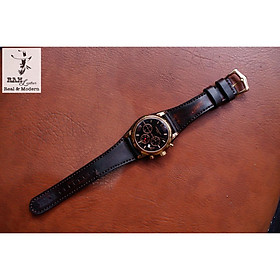 Dây đồng hồ da bò vegtan thảo mộc sô cô la RAM Leather BX chocolate