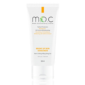 Kem Chống Nắng Sáng Da M.O.C - Chiết xuất Hoa Nghệ Tây (Saffron) SPF 40/PA+++ Chống nắng 2 cơ chế vật lý và hóa học, Chống thấm nước và mồ hôi, Nuôi dưỡng da, chống lão hóa, chống viêm, giảm kích ứng và trắng sáng da