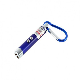 Móc Khóa Đèn Pin Đa Chức Năng Có Led Và Chiếu Laser Tia Đỏ - Hàng Nhập Khẩu