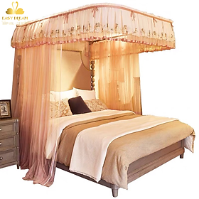 Mua Màn khung kéo rèm lùa tay  không khoan tường EASY DREAM chống muỗi côn trùng trang trí decor phòng ngủ khách sạn tiện gọn -Mùng ngủ hiện đại kiểu dáng công chúa