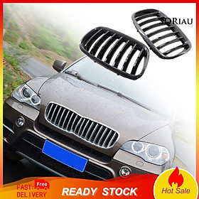 Set 2 Lưới Tản Nhiệt Màu Đen Bóng Gắn Mui Xe 51137157687 51137157688 Cho Bmw E70 X5 08-13