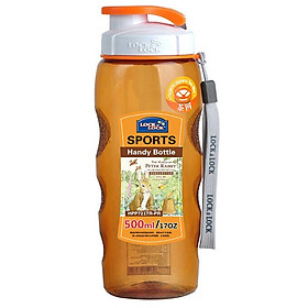 Lock&Lock Plastic Cup/Water Cup/Sports Cup Sealed, Leak-proof, Non-slip Portable 500ML HPP721TR-PR