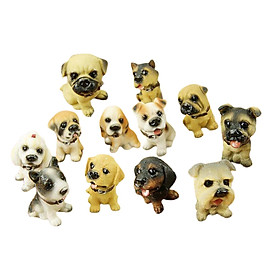 12 Pcs Miniature Dogs Figurines, Cute Little Resin Puppy Toys Dog Crafts for Home Dollhouse Desk Micro Garden Ornaments Kids Christmas Birthday Gift