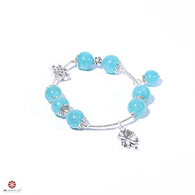 Lắc tay đá Amazonite 10mm phối charm bạc Thái 92.5% cao cấp - Hợp mệnh Thủy, Mộc, đem tới sức khỏe, bình an | VietGemstones