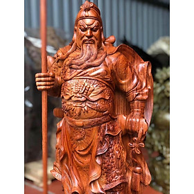 Mua Tượng quan công trấn ải bằng gỗ hương kt cao 60×24×15cm